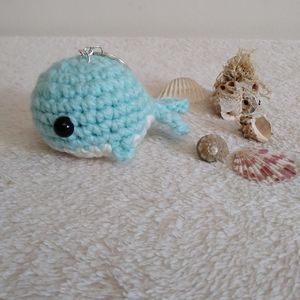 Amigurumi Crochet Little Whale. Keychain. Charm